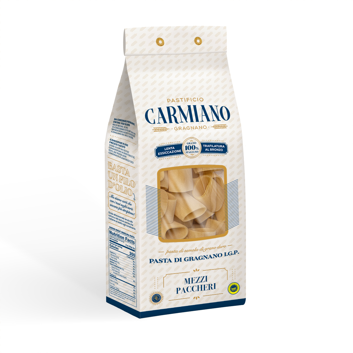 Makaron Mezzi Paccheri IGP 500g Carmiano - obrazek 3