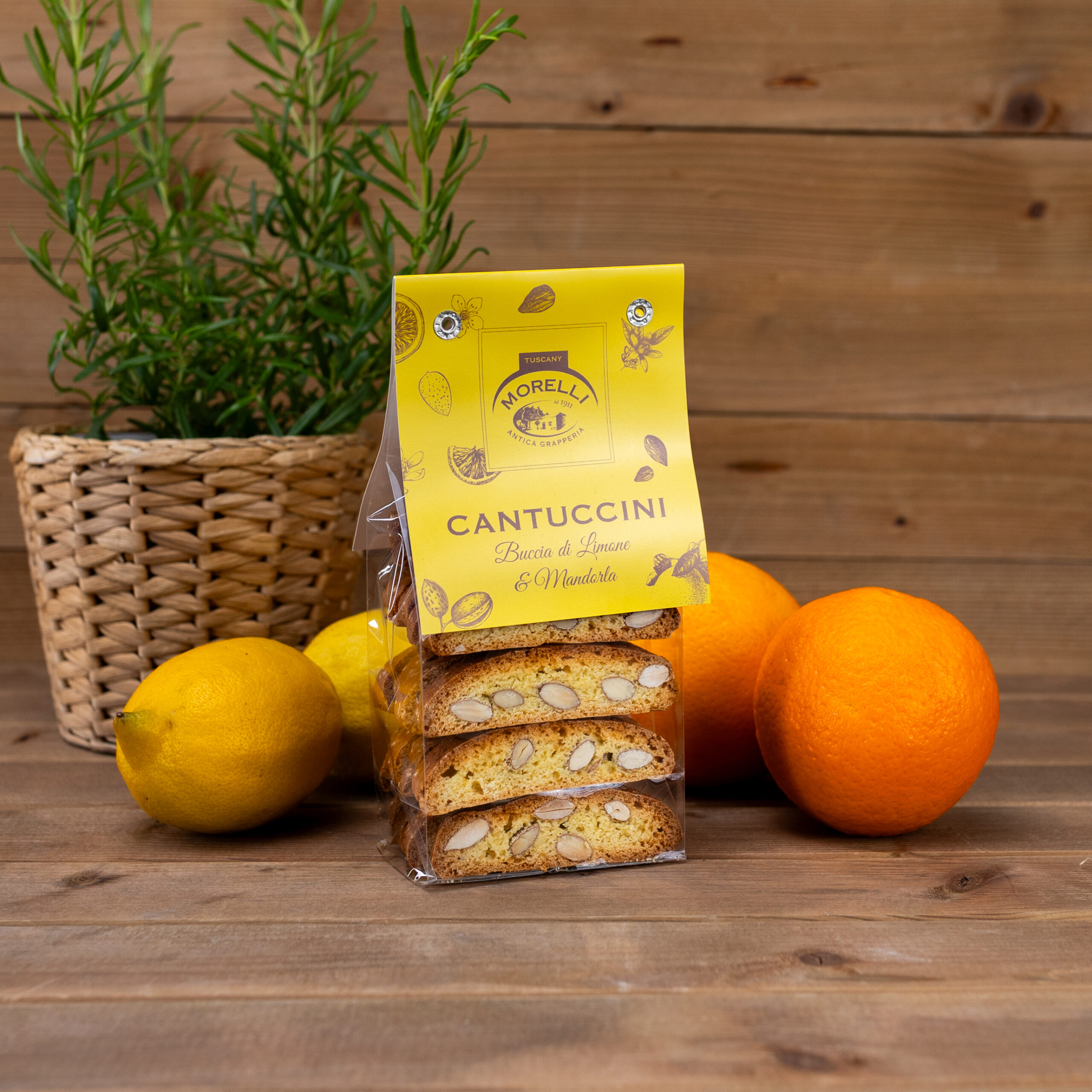 Ciastka Cantuccini ze skórką cytrynową i migdałami 200g Morelli
