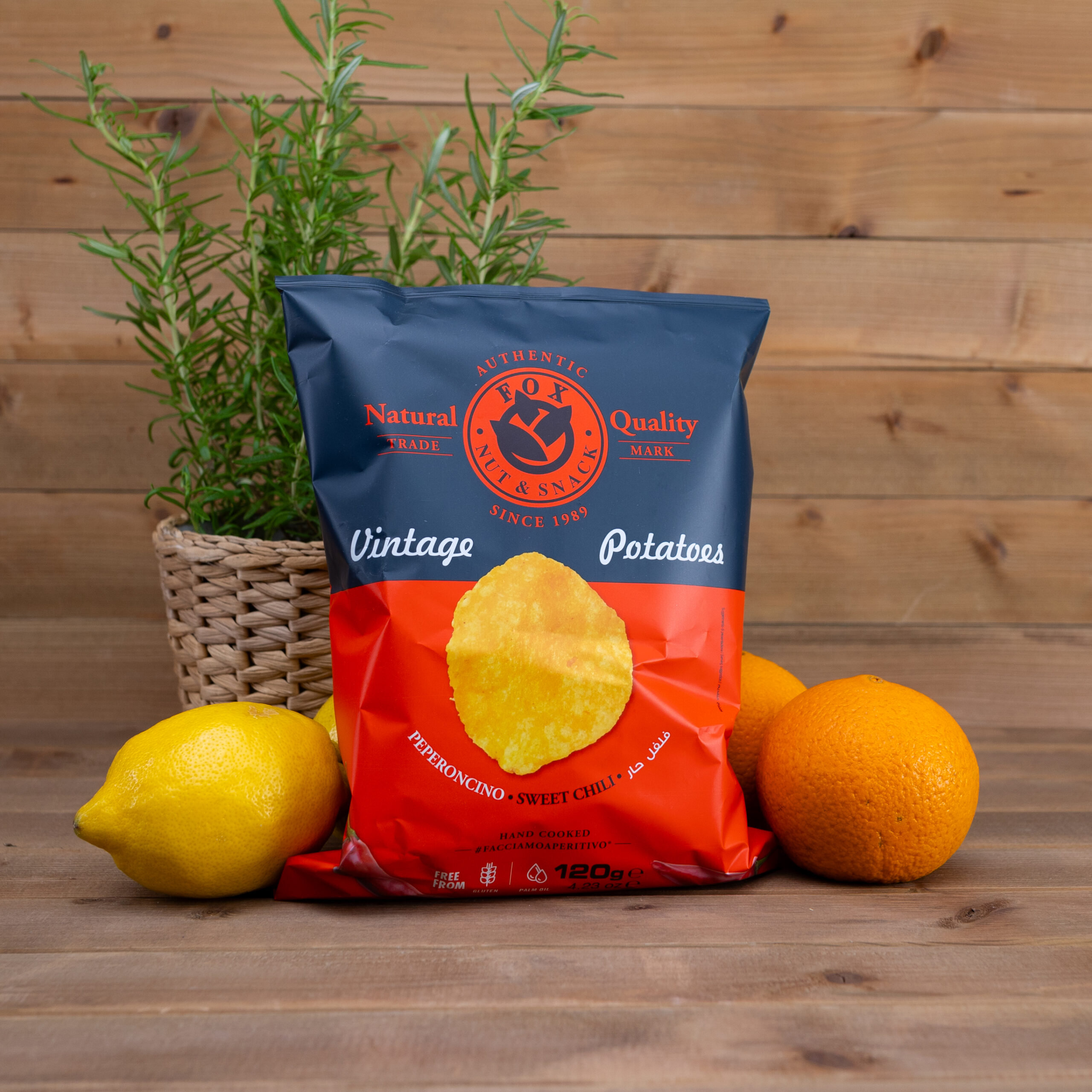 Chipsy ziemniaczane ze słodką papryką chilli 120g Fox Italia