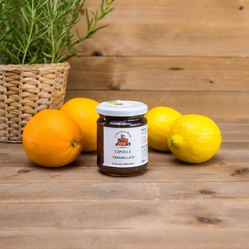 Karmelizowane cebulki z produkcji ekologicznej 220g Fattoria del Borgo