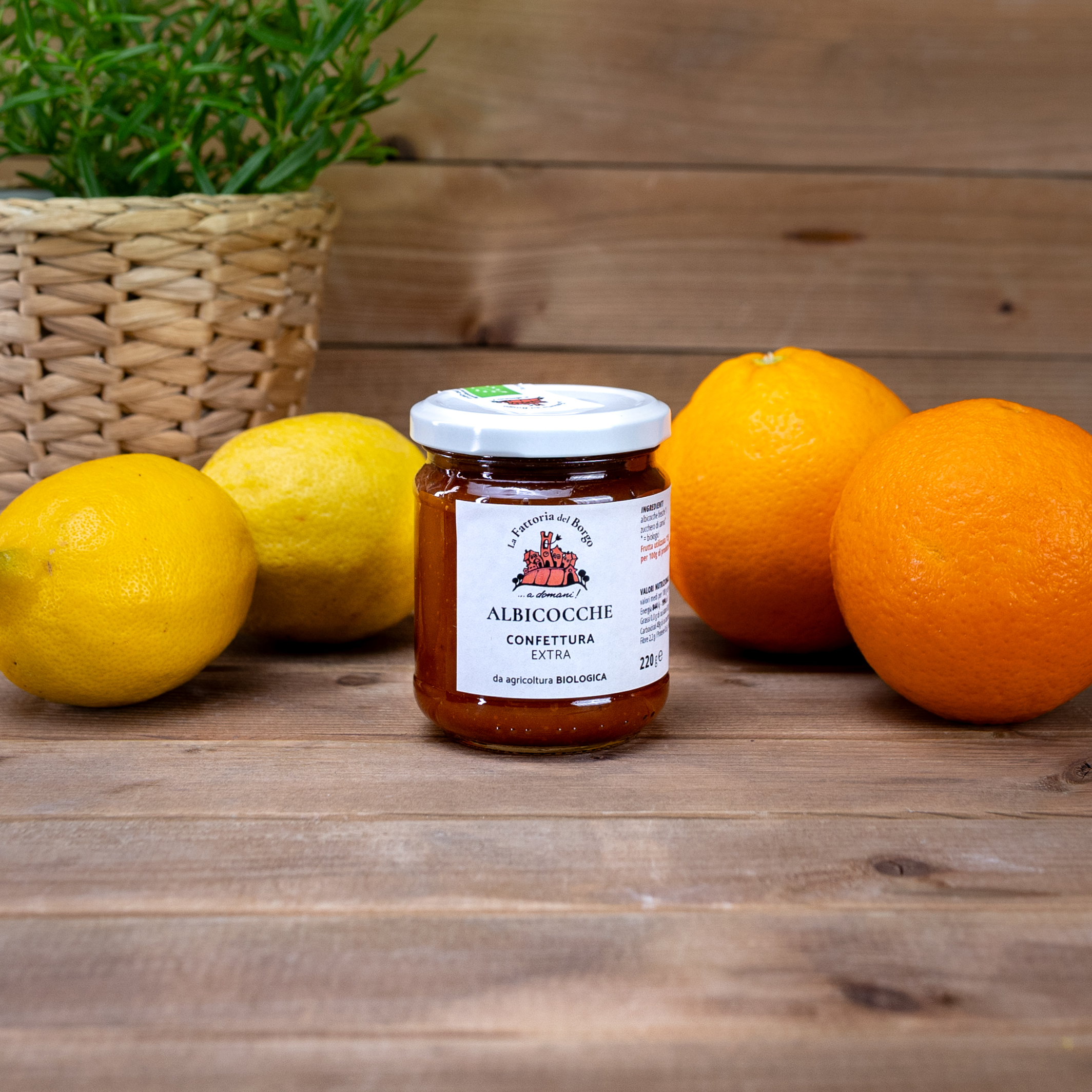 Konfitura z moreli z produkcji ekologicznej 220g Fattoria del Borgo