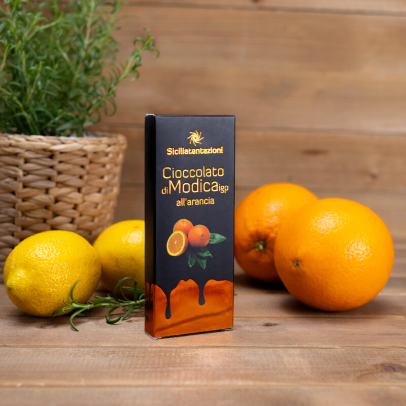 Czekolada z Modica IGP o smaku pomarańczy 100g Siciliatentazioni