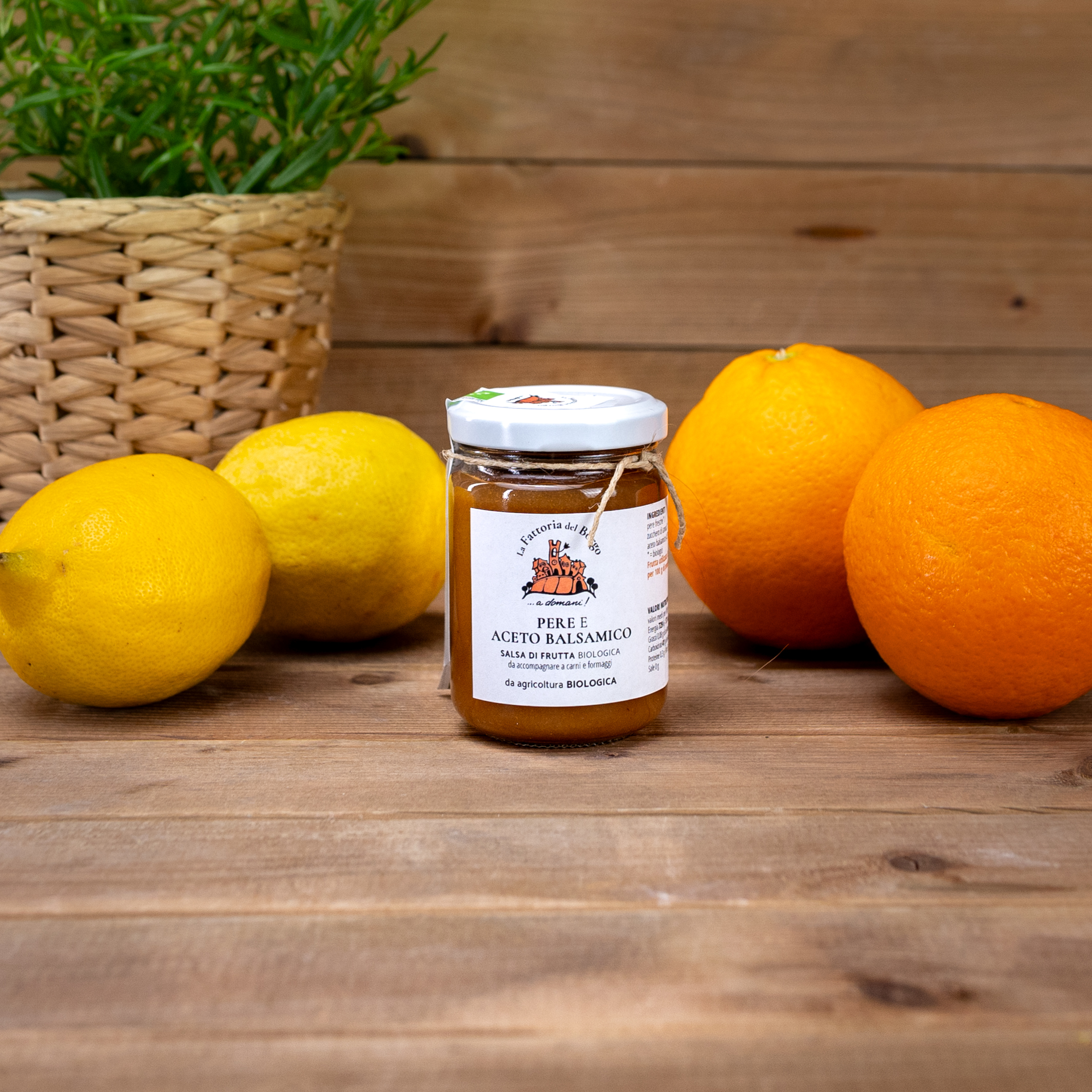Salsa gruszka i ocet balsamiczny z produkcji ekologicznej 150g Fattoria del Borgo