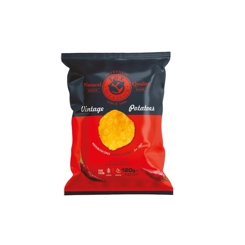 Chipsy ziemniaczane ze słodką papryką chilli 120g Fox Italia - obrazek 2